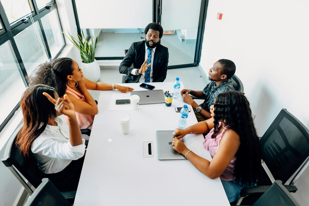business leader in meeting