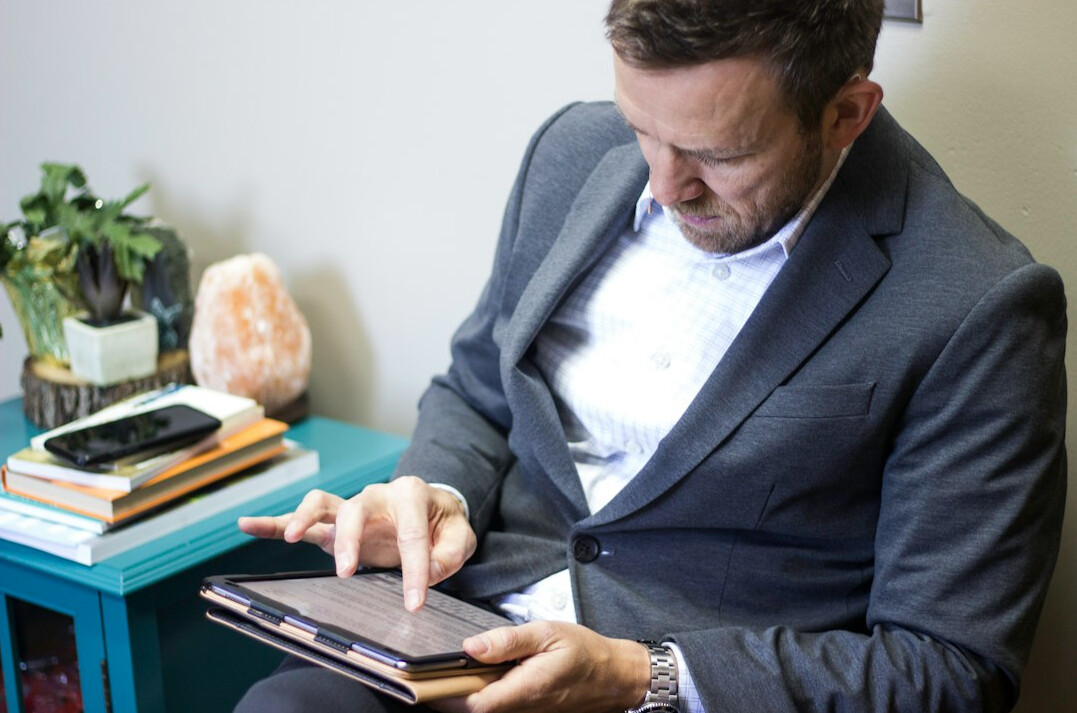 business manager using digital tools